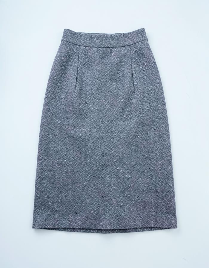 Wool midi skirt, slate